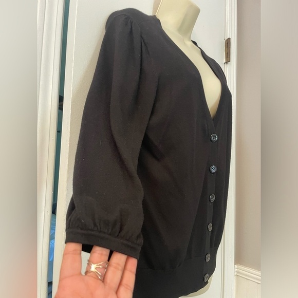 Halogen Women’s Black Button-Front Cardigan Sweater, Size Large - Picture 5 of 9